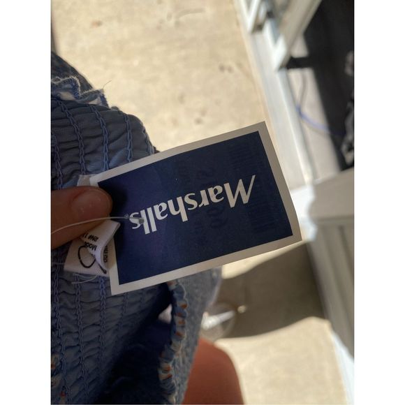 Japna NWT Blue Animal Print Spring Peplum Blouse, Size Large - Picture 4 of 4